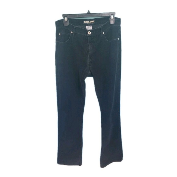 Guess Corduroy Pants Sz 29 Straight Leg Mid Rise Black Made In The USA Y2K - Picture 6 of 14